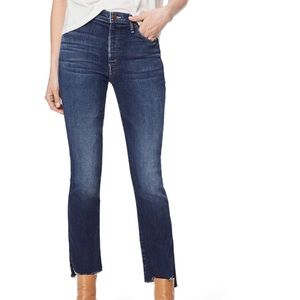 NWT MOTHER The Insider High Waist Crop Fray Jeans